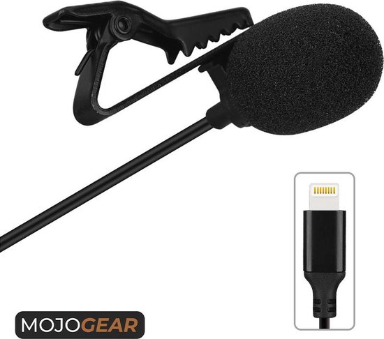 MOJOGEAR Speldmicrofoon met Lightning-aansluiting voor iPhone 11/12/13/14 met lightning - MOJOGEAR