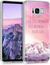 kwmobile telefoonhoesje voor Samsung Galaxy S8 - Hoesje voor smartphone in poederroze / paars / koraal - Be Happy Moment design