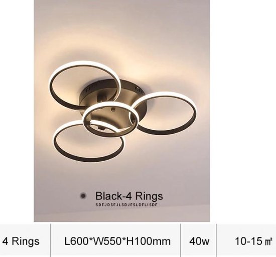 LED Bluetooth - 4 Cirkel Plafondlamp - Met Afstandsbediening - Smart... | bol.com