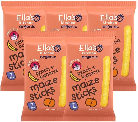 Bol Com Ella S Kitchen Gepoft Smikkelstengels 7 M Perzik Banaan 5x16 Gr Voordeelverpakking