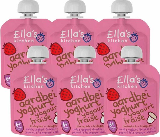 Ella's kitchen Yoghurt Griekse Stijl 6+ m Aardbei 90 gr - 6x 90 gr - Voordeelverpakking van Ella's Kitchen — afbeelding 4