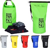 Relaxdays Ocean Pack 20 liter - waterdichte tas - strandtas - zeilen - outdoor plunjezak - groen