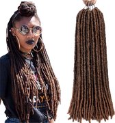 Goddess Faux Locs Braids Hair vlechthaar 16"bruin