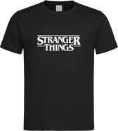 Zwart T shirt met Wit "Stranger Things" tekst maat S