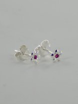 Silver Flower Stud Earrings - roze Bohemica