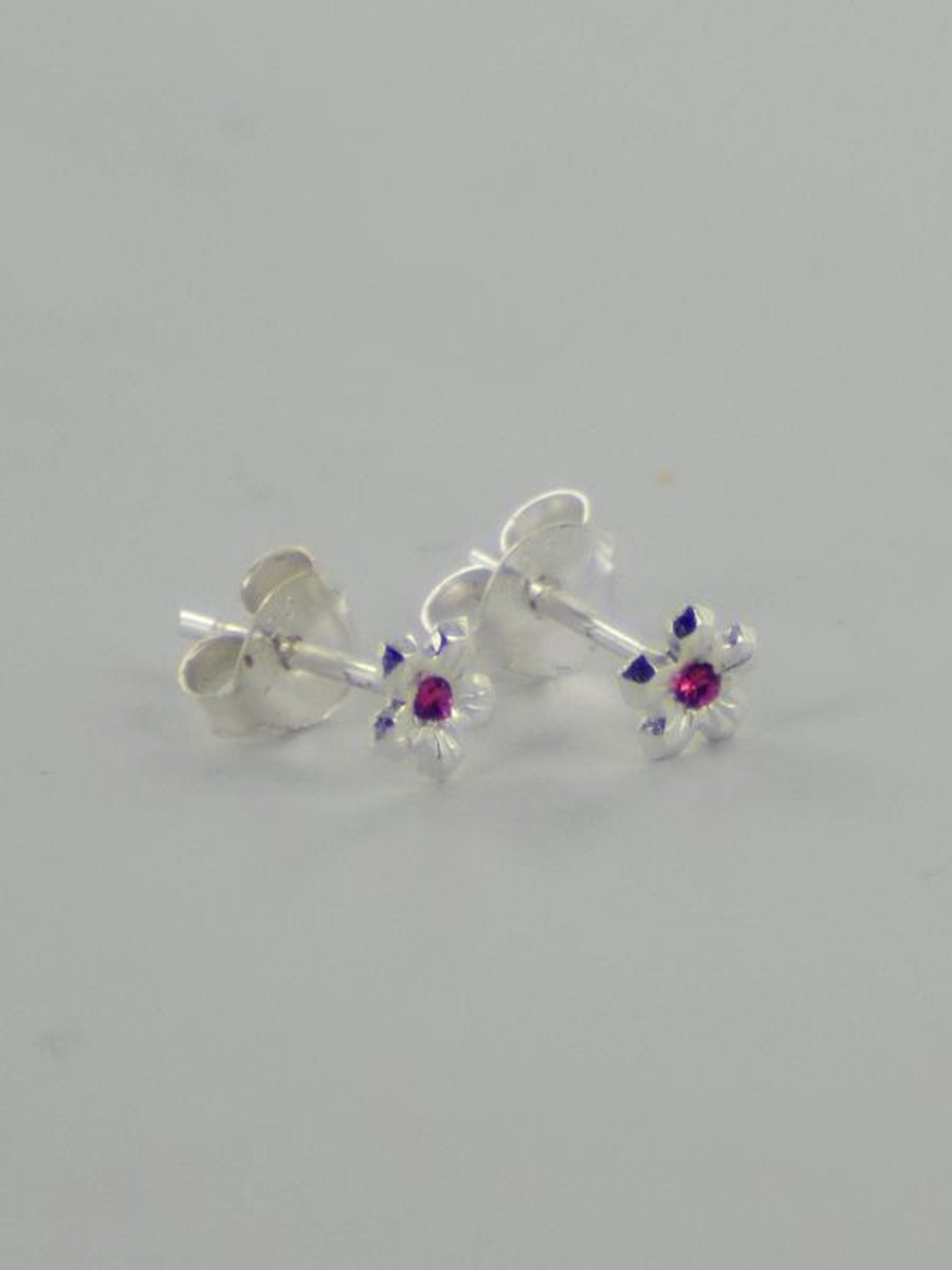 Silver Flower Stud Earrings - roze Bohemica - Feddy.