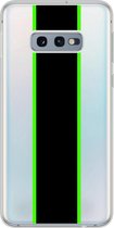 Samsung Galaxy S10 e - Smart cover - Transparant - Streep - Zwart - Groen