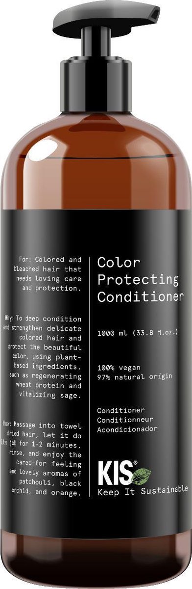 KIS Green Color Protecting Conditioner 1000 ml - Conditioner voor ieder haartype