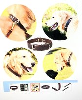 Halsband Duurzaam kwaliteit (Echt Lederen)  Vintage Zware Roestvrij Dubbele D-Ring Huisdier Kraag Voor Medium grote Honden L - Neck 47-65cm