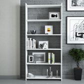 Milloni Design boekenkast - Wit 4 planken - 170x80cm - Vitrinekast - Kast voor woonkamer, slaapkamer