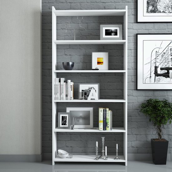 Milloni boekenkast - Wit 4 planken - 170x80cm - - Kast voor... | bol.com