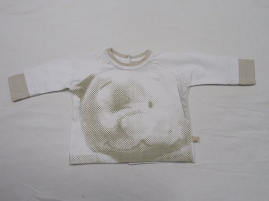 noukie's , jongens, t-shirt met lange mouw , wit beige, nouky beer , 6 maand 68