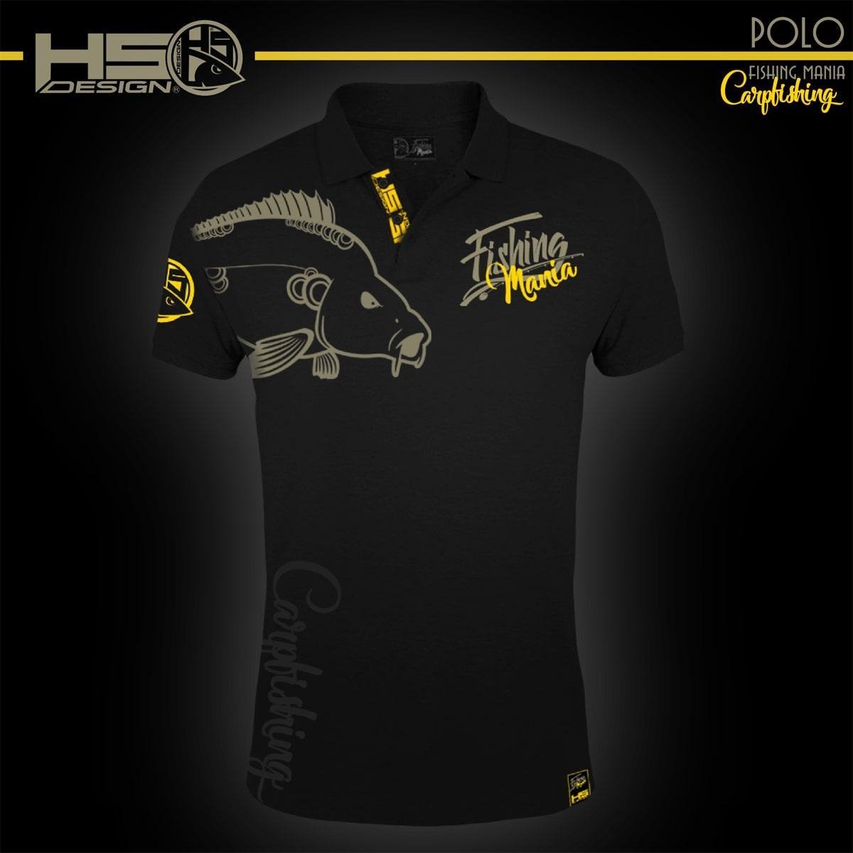 Hotspot Design Fishing Mania Carpfishing Korte Mouw Poloshirt Zwart XL Man