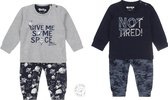 Dirkje SET (2stuks) pyjamas Bio Cotton Grijs space en Blauw not tired - 74/80