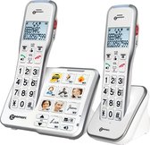 GEEMARC AmpliDECT595-2 PHOTO Duoset DECT draadloze telefoon met FOTO-toetsen en 50 dB GELUIDSVERSTERKING - Geschikt voor SLECHTHORENDEN en SLECHTZIENDEN - Antwoordapparaat