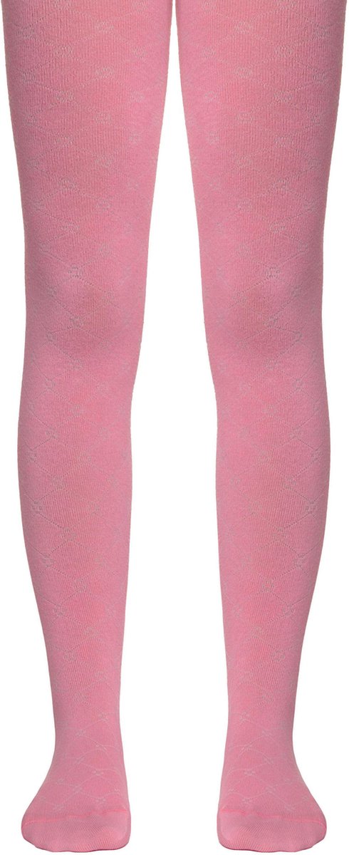 Kinderenmaillot effen (ruit), logo patroon, roze, maat 150/152 (6-11 jaar).