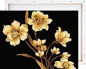 Gele bloemen - Schilderen op nummer - Met frame - 40x50 cm