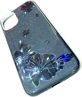 Apple iPhone 11 Pro Hoesje Zwart Glitters Stevige Siliconen TPU Case BlingBling met 2x gratis Tempered glass Screenprotector