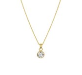 Glams Ketting Zirkonia 1,1 mm 41 + 4 cm - Zilver