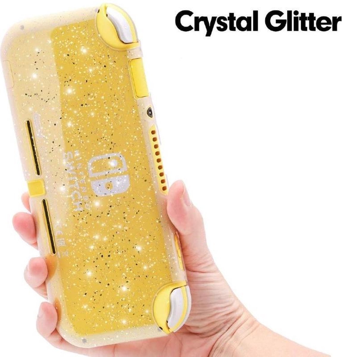 Glitter beschermhoes geschikt voor Nintendo Switch Lite - Transparante TPU hoes met Glitter