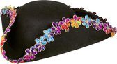 Boland Piratenhoed Dames Bloemen Zwart