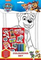 PAW Patrol Tekenset met stickers | Kleurplaten kleurpotloden en stickers | PAW Patrol speelgoed | Tekenen | Kleuren | Stickers | Kleurpotloden | Tekenset voor kinderen