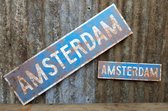 Retro plaatsnaambord  Amsterdam  30cm - stijl: vintage / oud