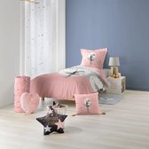 Parure de Couette / Dekbedovertrek Set / ballerina / eenpersoons /140x200 cm /roze&grijs / 100% katoen / Duvet Cover Set / single / pink & gray / 100% cotton