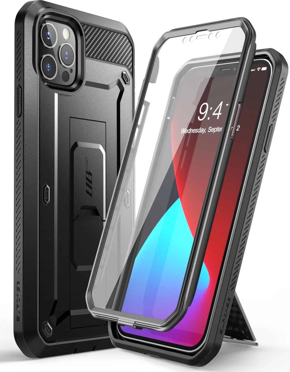 Supcase i-Blason Unicorn Beetle Pro Case voor Apple iPhone 12 / iPhone 12 Pro - Zwart