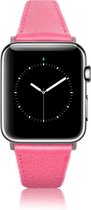 Leren Bandje Apple Watch - Slim Design - Bordeaux - 42/44mm - Black Connectors - Oblac®