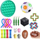 Fidget Toys Pakket - 22 Toys Set - Fidget Cube - Tangle - Stressbal - Bean Popper - Fidget Pop It