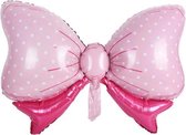 Strik ballon - 82x59cm - Roze - Folie ballon - Themafeest - Babyshower - Geboorte - It's a Girl - Versiering - Ballonnen - Helium ballon - Geboorte Cadeau Meisje - Kraam Ballon - B