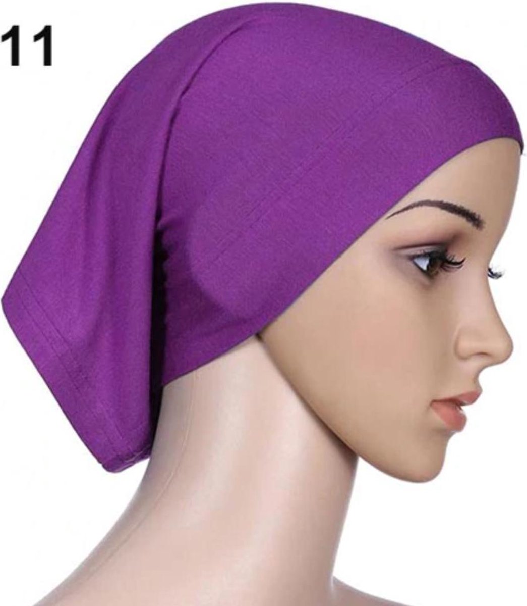 Hiden | Hijab – Hoofdband – Hoofddoeken Dames - Muts Dames – Islamitische Kleding – Vrouwen - Zonwering | Paars