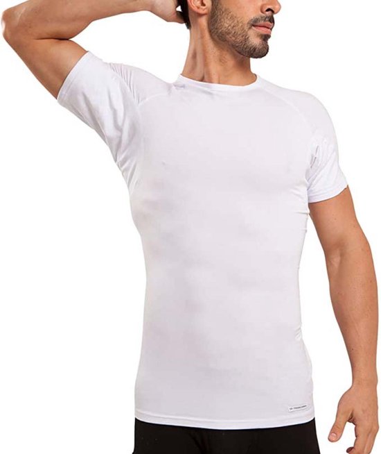 Foto: Anti zweet shirt krexs ingenaaide okselpads anti transpirant ondershirt wit mannen