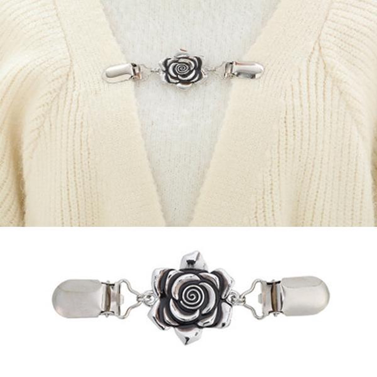 Vestsluiting Beauty flower vestclip dames sjaalspeld vestclip