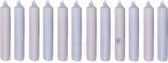 Bougies chandelles de table Cactula 12 cm Set de 12 en 2 couleurs - Champ de fleurs | Lilas / Lavande