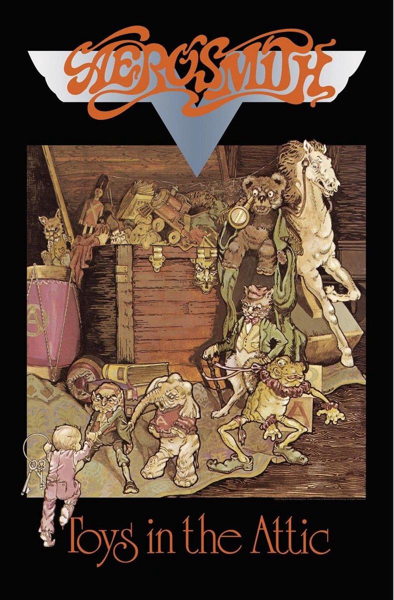 Rock Off Aerosmith - Toys In The Attic Textiel Poster - Multicolours