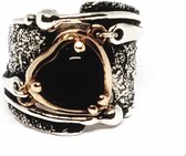 Zilveren ring met onyx steen