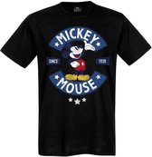 Disney Mickey Mouse Heren Tshirt -S- Rocker Zwart