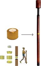 TOLAD Halo met mini-urn - Asverstrooi wandelstok met waxinelichthouder - Brown Oak - Gold Satin