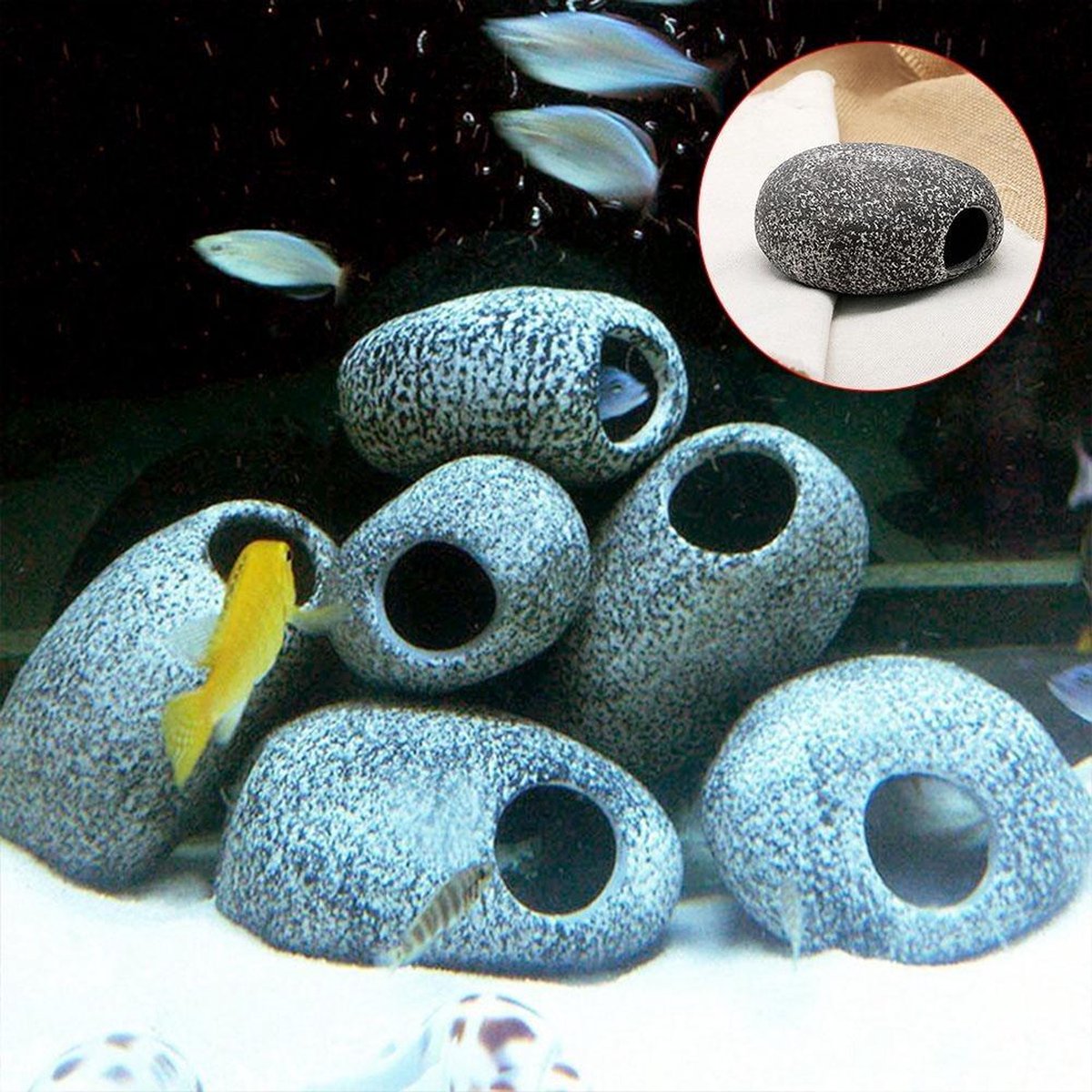 Assortiment de décors de pierre slate pour aquarium 13,5 cm