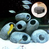 Aquarium decoratie – Keramische grot – Schuilplaats vissen – 2 stuks - Stapelbaar - 10 cm x 7cm grot - Aquarium toebehoren - Ook voor kleine visbokaaltjes - Mooie decoratie