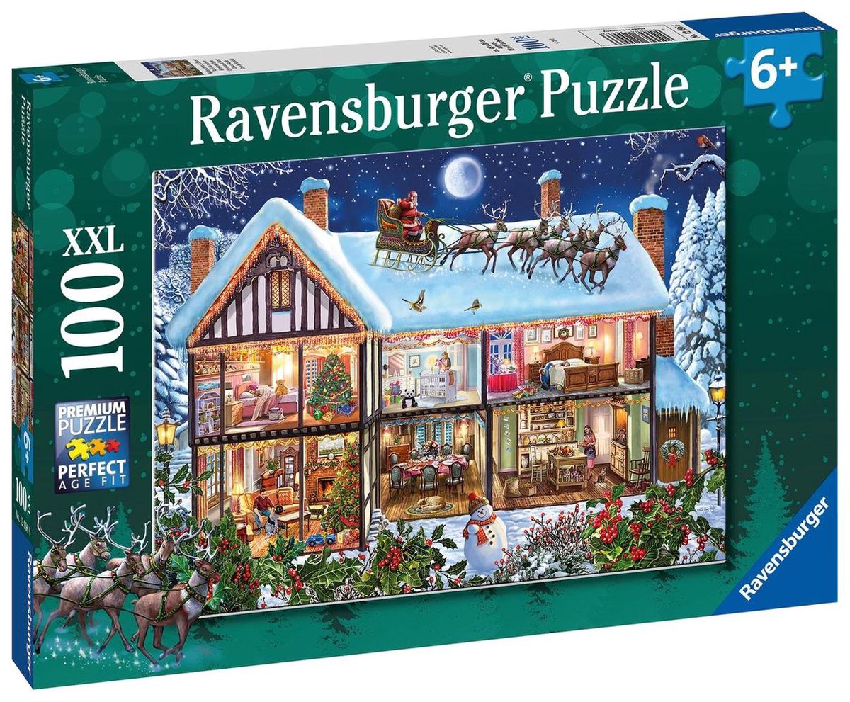 Ravensburger puzzel Kerstmis Thuis - Legpuzzel - 100XXL stukjes | bol