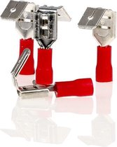 Alca Kabelschoentjes - Rood - Vlaksteker 6,3 mm - 10 stuks