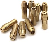 WiseGoods Premium WiseGoods Drill Adapters - Porte- embouts Dremel - Outils de forage - 0,5 - 3,2 mm - Or - 10 pièces