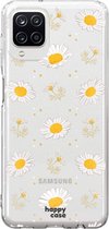 HappyCase Hoesje Flexibel TPU Bloemen Print Geschikt voor Samsung Galaxy A12