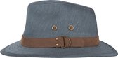 Hatland - UV Fedora hoed voor heren - Yorden - Marineblauw - maat L (59CM)