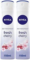 Nivea Deo Spray - Fresh Cherry - Duopak 2 x 150 ml