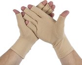 Medidu Artrose / Reuma Handschoenen met antisliplaag (Per paar) (Grijs & beige)