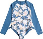 Roxy - UV Badpak voor jonge meisjes - Longsleeve - Swim Lovers - Blue Moonlight - maat 104cm